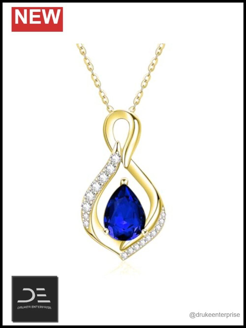 Infinity Birthstone Pendant Necklace for Women Gold Plated Jewelry